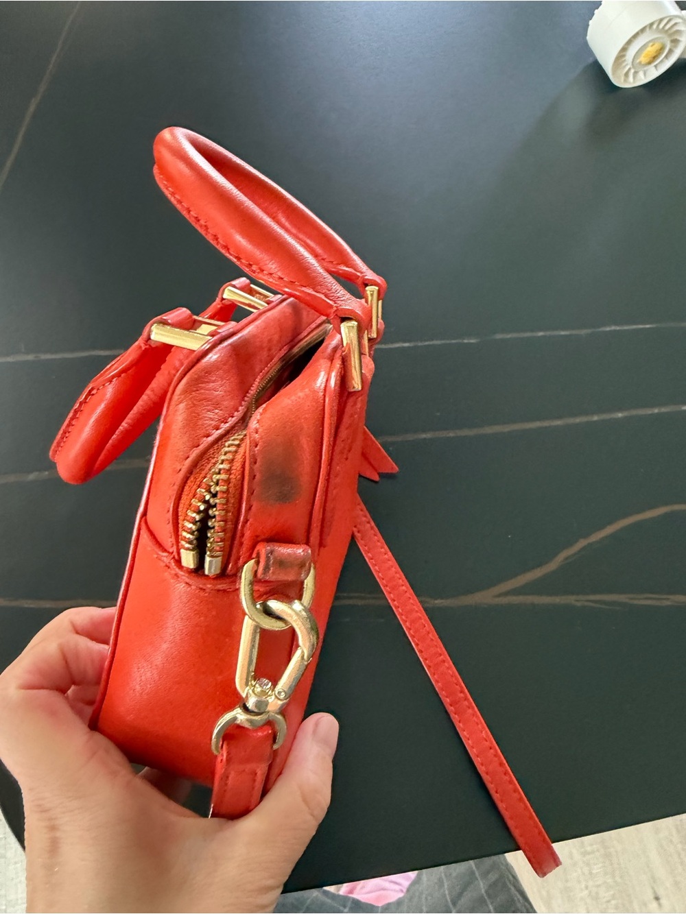 Tory Burch Coral-Red Mini Crossbody Box Bag - Picture 6 of 7